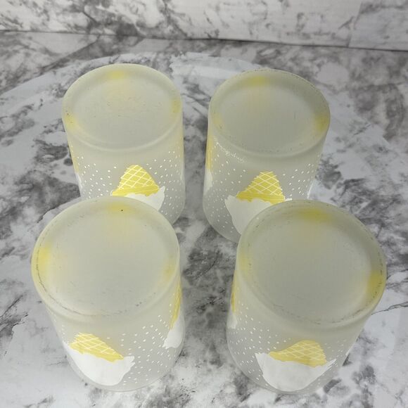 Vintage Mid Century Georges Briard Ice Cream Cone Frosted Glasses Set of 4 - Picture 13 of 13